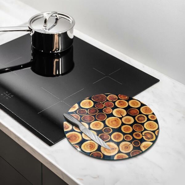 Steklena podloga za rezanje Leseni štori