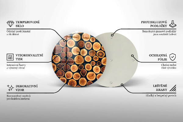 Steklena podloga za rezanje Leseni štori