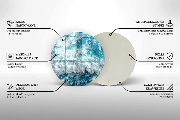 Steklena podloga za rezanje Valovi morske vode