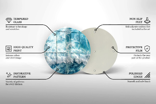 Steklena podloga za rezanje Valovi morske vode