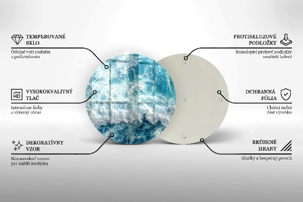 Steklena podloga za rezanje Valovi morske vode