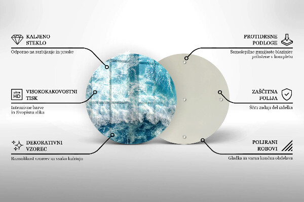 Steklena podloga za rezanje Valovi morske vode