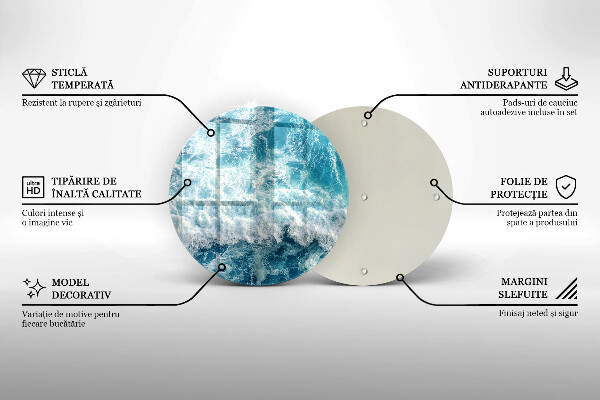 Steklena podloga za rezanje Valovi morske vode
