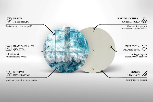 Steklena podloga za rezanje Valovi morske vode