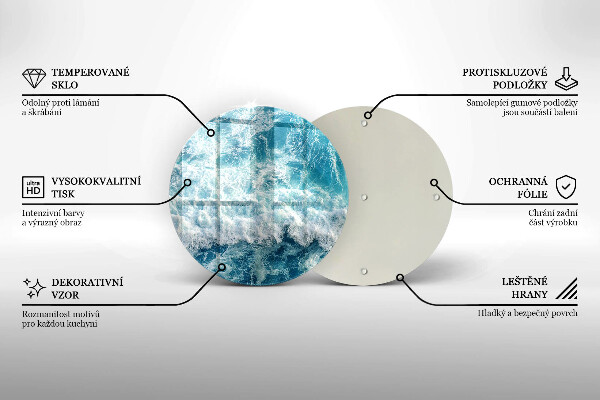 Steklena podloga za rezanje Valovi morske vode