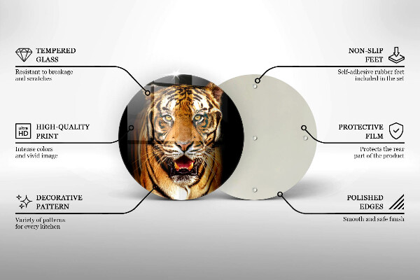 Steklena podloga za rezanje Divja žival tiger