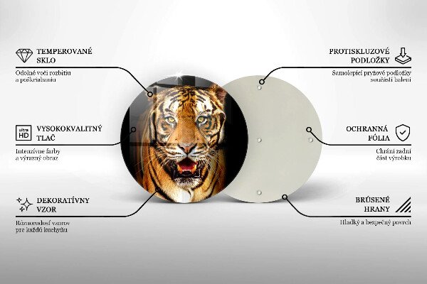 Steklena podloga za rezanje Divja žival tiger