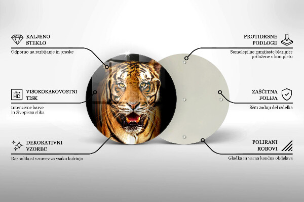 Steklena podloga za rezanje Divja žival tiger