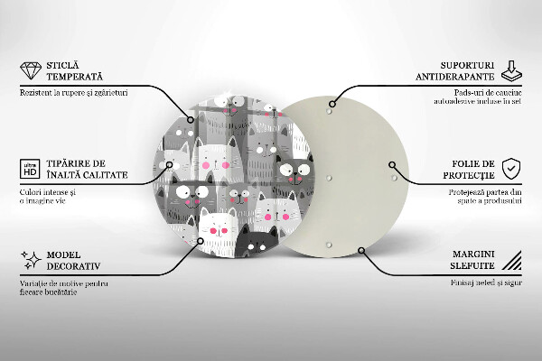 Steklena podloga za rezanje Ilustracija mačk