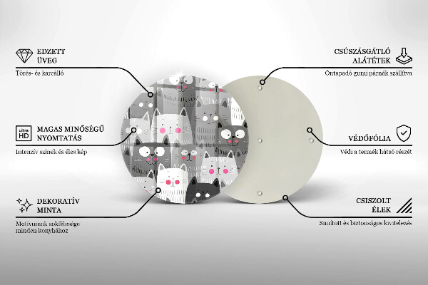 Steklena podloga za rezanje Ilustracija mačk