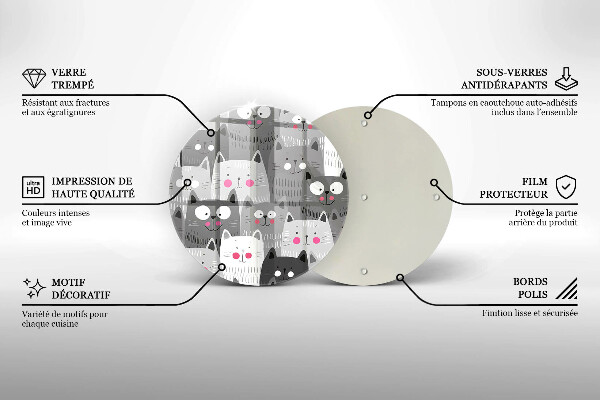 Steklena podloga za rezanje Ilustracija mačk