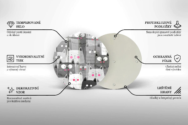 Steklena podloga za rezanje Ilustracija mačk