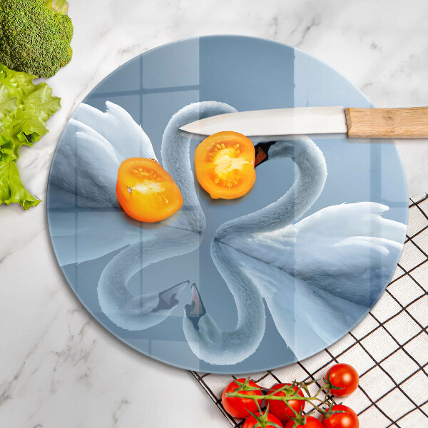 Steklena podloga za rezanje Dva labodja srca