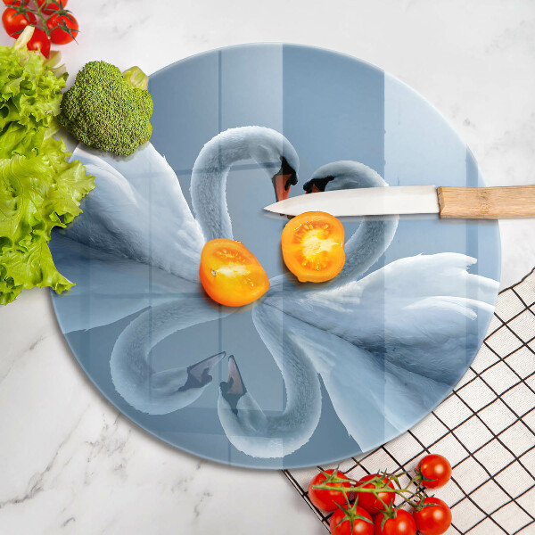 Steklena podloga za rezanje Dva labodja srca