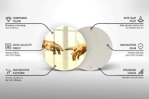 Steklena podloga za rezanje Stvarjenje Adamovih rok