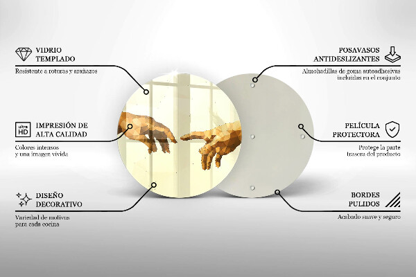 Steklena podloga za rezanje Stvarjenje Adamovih rok
