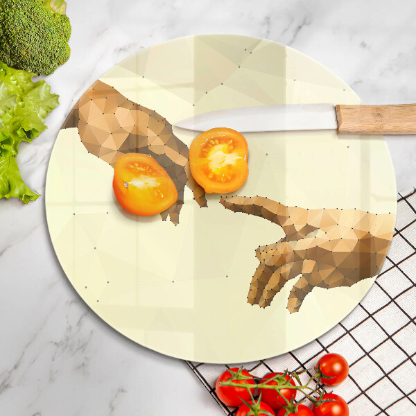 Steklena podloga za rezanje Stvarjenje Adamovih rok