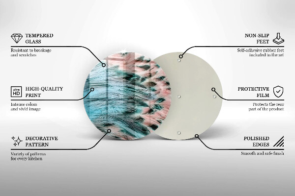 Steklena podloga za rezanje Boho ptičje perje