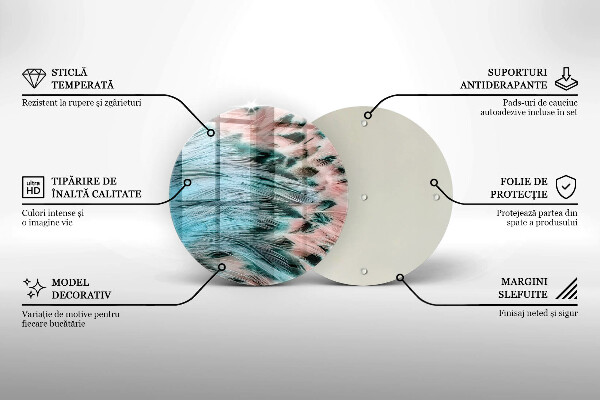 Steklena podloga za rezanje Boho ptičje perje