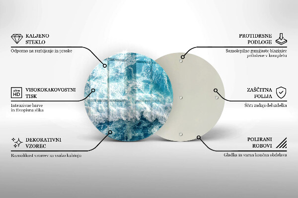 Steklena podloga za rezanje Valovi morske vode