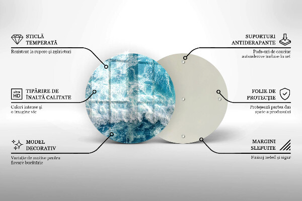 Steklena podloga za rezanje Valovi morske vode