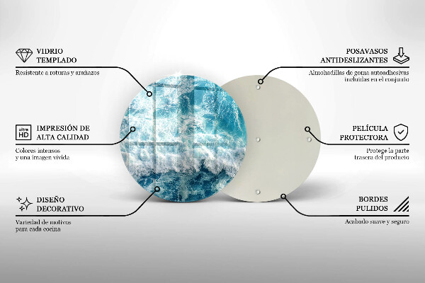 Steklena podloga za rezanje Valovi morske vode