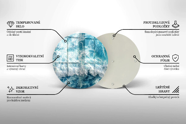 Steklena podloga za rezanje Valovi morske vode