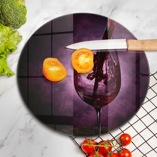 Steklena podloga za rezanje Kozarec vina