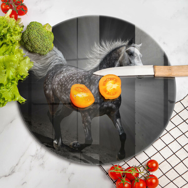 Steklena podloga za rezanje Konjski galop