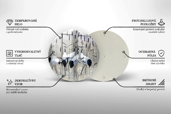 Steklena podloga za rezanje Japonski žerjavi