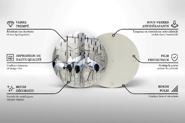 Steklena podloga za rezanje Japonski žerjavi
