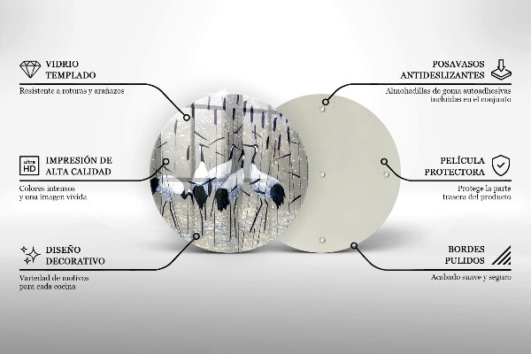 Steklena podloga za rezanje Japonski žerjavi