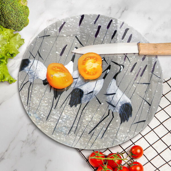 Steklena podloga za rezanje Japonski žerjavi