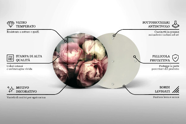 Steklena podloga za rezanje Cvetovi potonike
