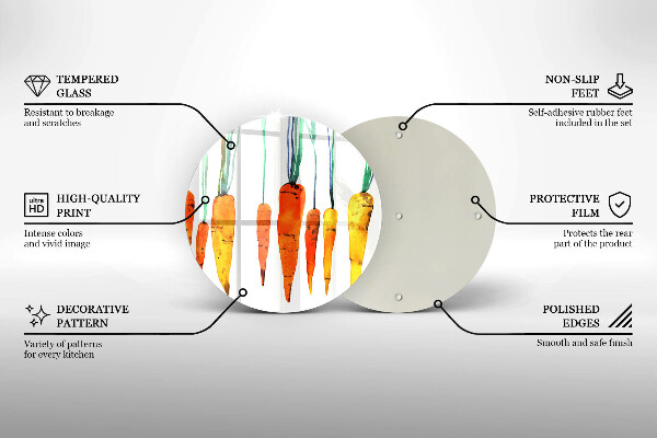 Steklena podloga za rezanje Ilustracija korenčka