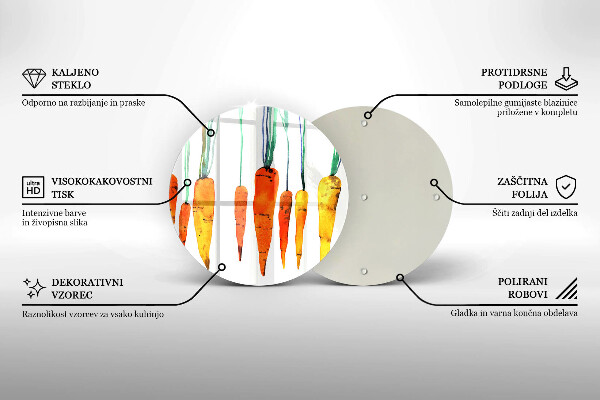 Steklena podloga za rezanje Ilustracija korenčka