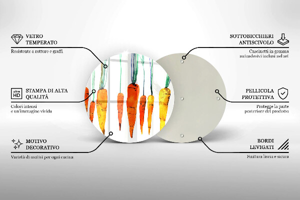 Steklena podloga za rezanje Ilustracija korenčka