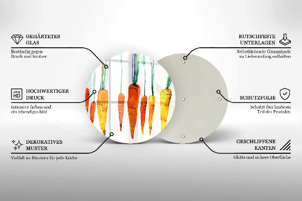 Steklena podloga za rezanje Ilustracija korenčka