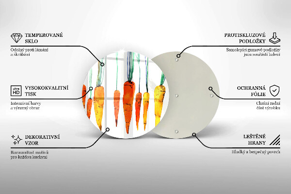 Steklena podloga za rezanje Ilustracija korenčka