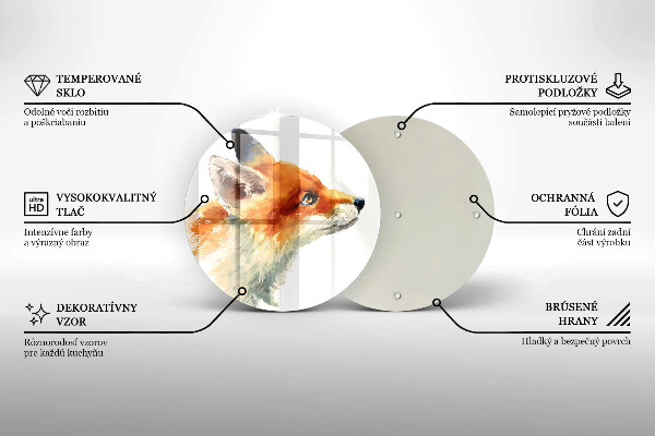 Steklena podloga za rezanje Pobarvana lisica