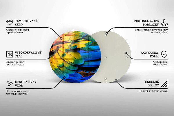 Steklena podloga za rezanje Pisano perje papige