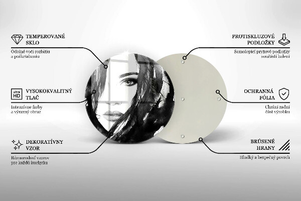 Steklena podloga za rezanje Ženski obraz