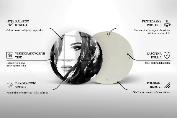 Steklena podloga za rezanje Ženski obraz