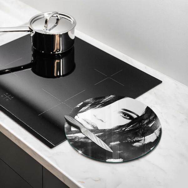 Steklena podloga za rezanje Ženski obraz