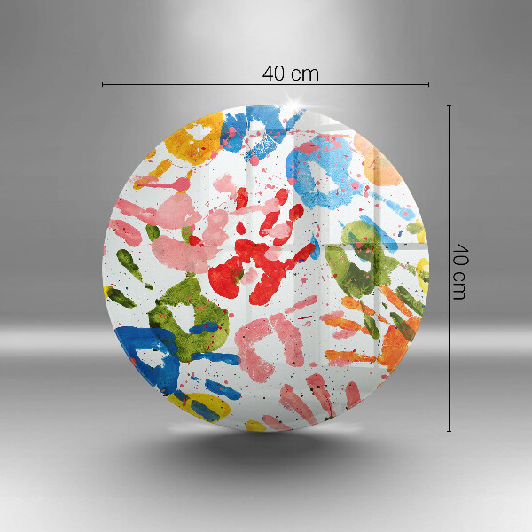 Steklena podloga za rezanje Sledi otroških rok