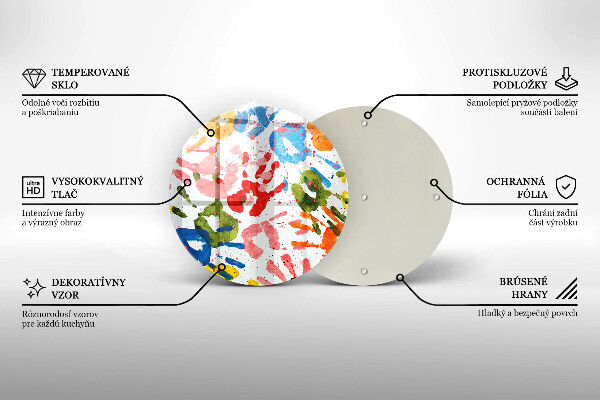 Steklena podloga za rezanje Sledi otroških rok