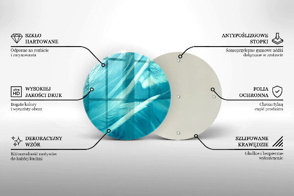 Steklena podloga za rezanje Nežno perje