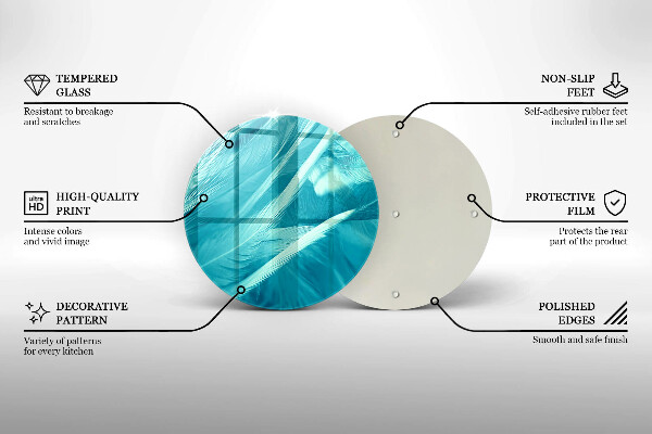 Steklena podloga za rezanje Nežno perje