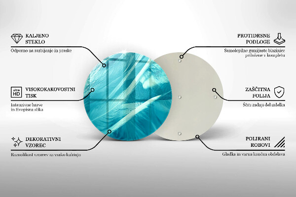 Steklena podloga za rezanje Nežno perje