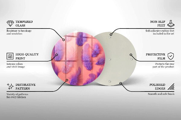 Steklena podloga za rezanje Puhasto perje